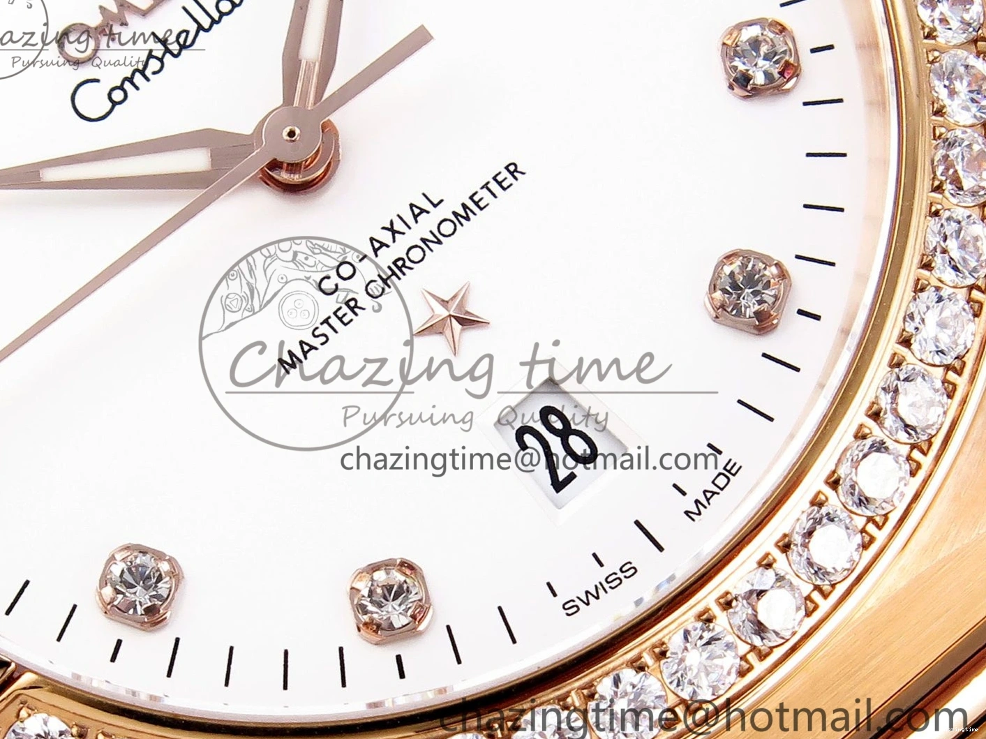 0216 Soft Constellation 39mm RG Diamonds Bezel ASWF 1:1 Best Edition White Dial on RG Bracelet A 7783